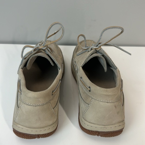 Orvis Cream Leather Topsider Boat Shoes Size 9.5 - Picture 7 of 16